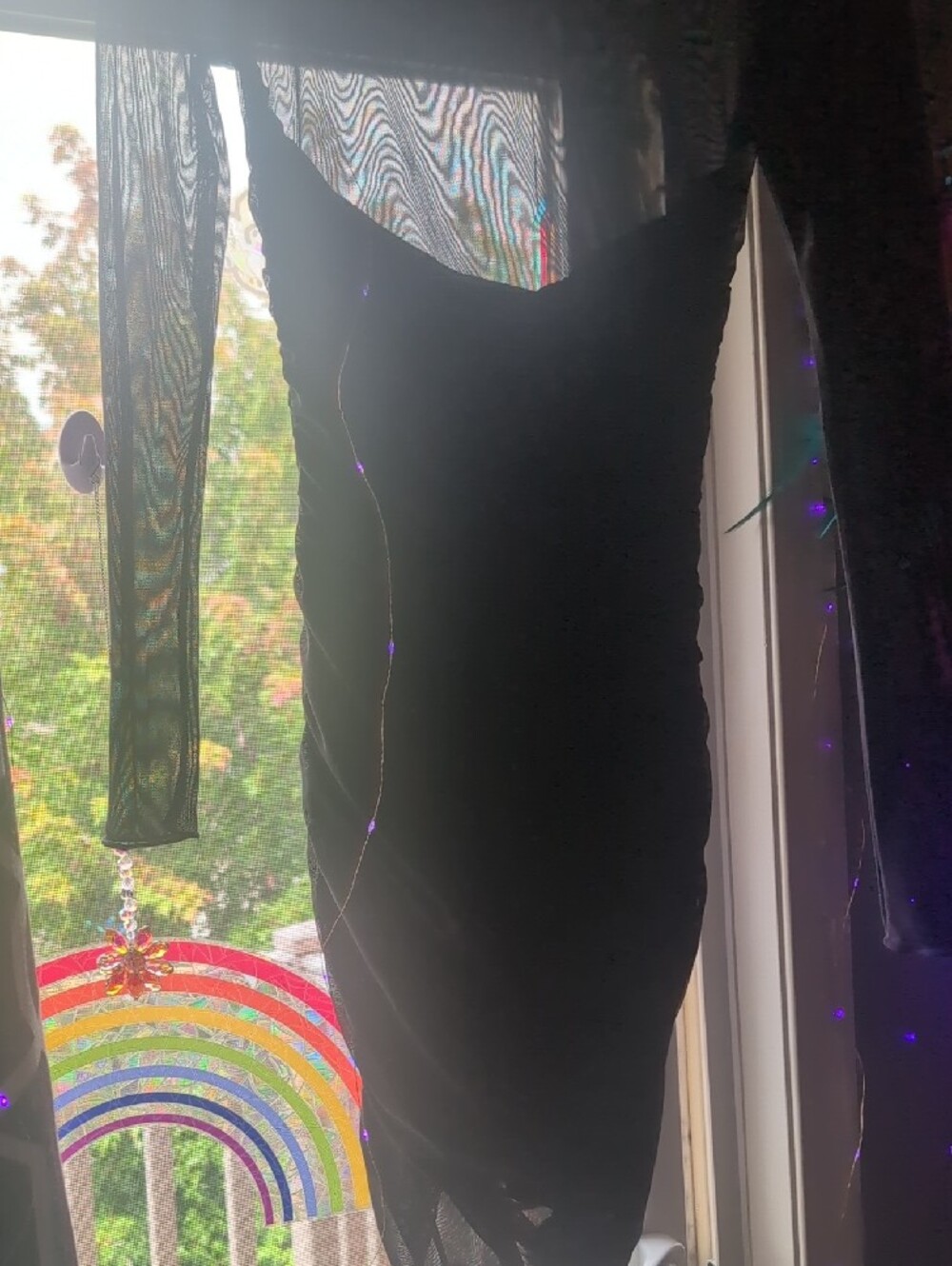 CHANEL Black Sheer Long-Sleeve Bodycon Dress - Picture 2 of 2